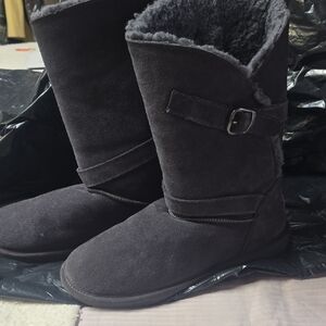 BearPaw Charcoal Suede Winter Boots